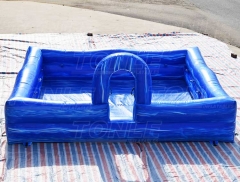 blue inflatable foam pit