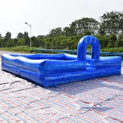 blue inflatable foam pit