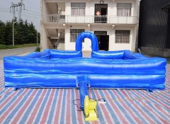 blue inflatable foam pit