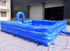 blue inflatable foam pit