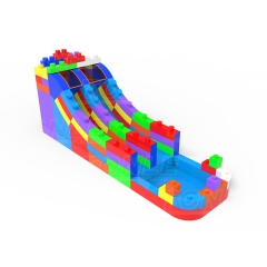 New design custom inflatable building block slide waterslide for rent