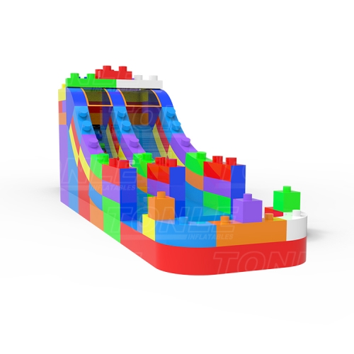 New design custom inflatable building block slide waterslide for rent