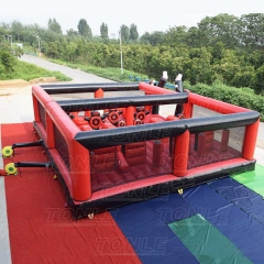 customized red and black small inflatable ninja jumping castle playground for sale