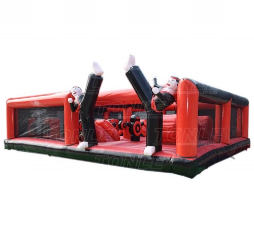 customized red and black small inflatable ninja jumping castle playground for sale