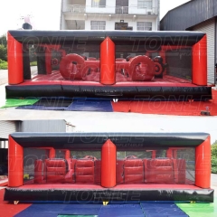 customized red and black small inflatable ninja jumping castle playground for sale