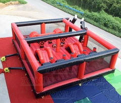 customized red and black small inflatable ninja jumping castle playground for sale