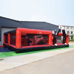 customized red and black small inflatable ninja jumping castle playground for sale