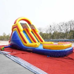 double lane back inflatable water slide