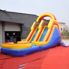 double lane back inflatable water slide