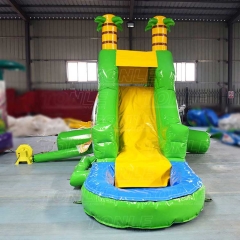 mini green jungle inflatable water slide
