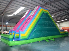 factory large inflatable double slideway water slide with pool
