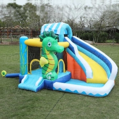 hot selling oxford cloth jumping inflatable sea horse bounce house bouncy castle jumper moonwalk