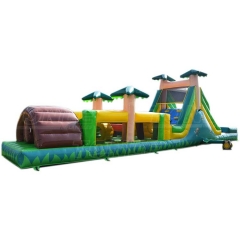 cheap green inflatable jungle obstacle course