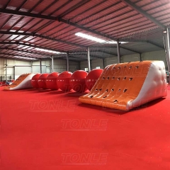 big red inflatable ball obstacle water games