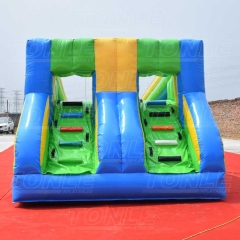 cheap dual lane inflatable zip line game