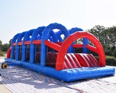 Adult 5k dual line wipeout inflatable big baller obstacle course game