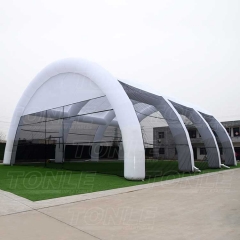 white inflatable paintball arena tent