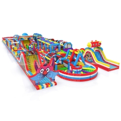 commercial custom high quality inflatable the biggest competition run obstacle course