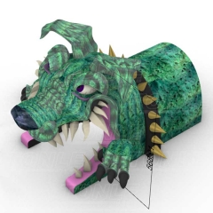 new design custom living inflatable 3D savage wolf tunnel