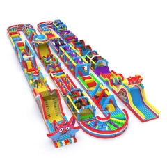 commercial custom high quality inflatable the biggest competition run obstacle course