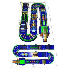 U-turn giant inflatable obstacle course