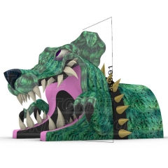 new design custom living inflatable 3D savage wolf tunnel