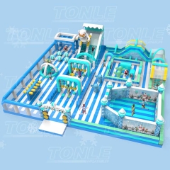 large new design cyan custom factory commercial inflatable theme park kids playground