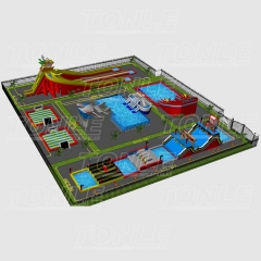 inflatable waterpark on land