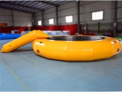 cheap inflatable floating water trampoline with slide