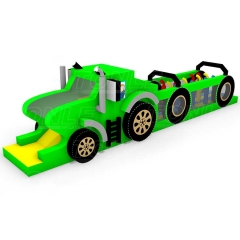 custom kids inflatable green car obstacle course games