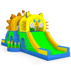 new design custom kids inflatable cat and Lion modelling obstacle course games bounce house