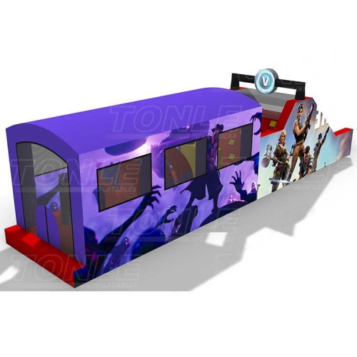 high quality adult inflatable bus games obstacle course