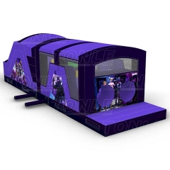 mini cheap kids inflatable purple obstacle course