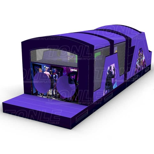 mini cheap kids inflatable purple obstacle course