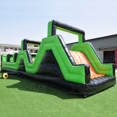 custom funny large inflatable green obstacle course party rentals for team events