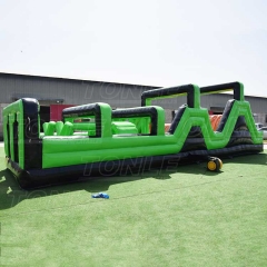 custom funny large inflatable green obstacle course party rentals for team events