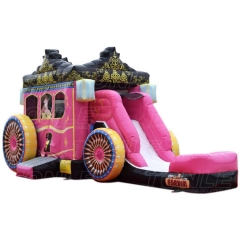 Princess carriage bounce house slide combo