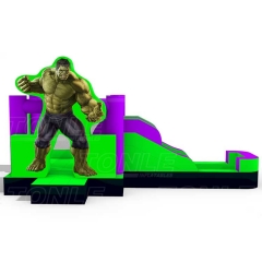 Custom Marvel movie character inflatable moonwalk with water slide for sale