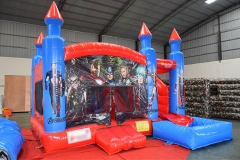 7in1 used inflatable bounce house banner combo water slide for sale