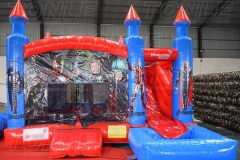 7in1 used inflatable bounce house banner combo water slide for sale