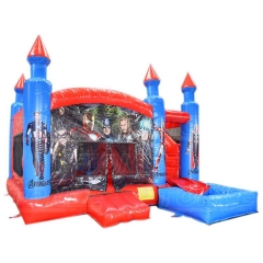 7in1 used inflatable bounce house banner combo water slide for sale