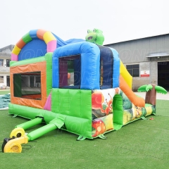 Hot Air Balloon inflatable bounce house jumping castle with dual lane water slide for sale