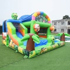 Hot Air Balloon inflatable bounce house jumping castle with dual lane water slide for sale