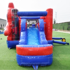 commercial kid combo bouncer with water slide marvel spiderman inflatable castle