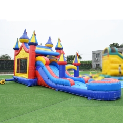 circus castle bounce house water slide combo for sale