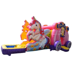 Customized carriage bounce bed slide with pool for sale