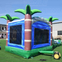 hot air balloon bounce house w/ water slide