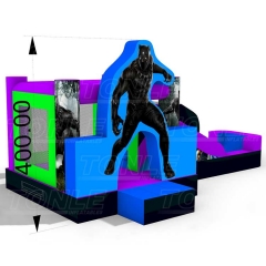 Custom Marvel movie character inflatable bounce house with water slide for sale