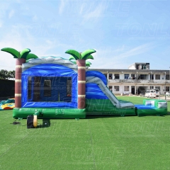 Hot Air Balloon inflatable bounce house jumping castle with dual lane water slide for sale