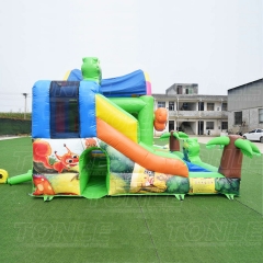 Hot Air Balloon inflatable bounce house jumping castle with dual lane water slide for sale